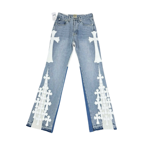 JEANS GD CROSS WHITE – BLUE