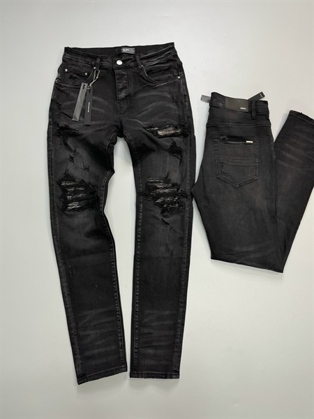 JEANS AMIRI 378 MÀU ĐEN KIM TUYẾN WAX