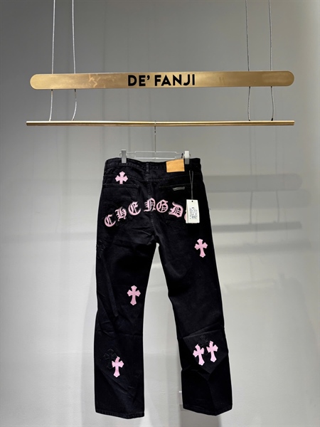 JEANS CHROME SLOGAN – PINK