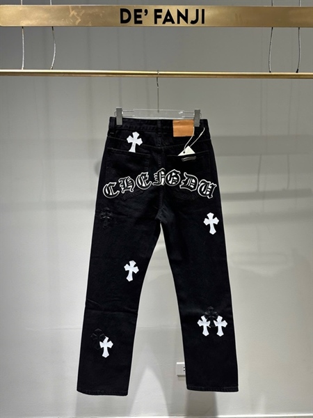 JEANS CHROME SLOGAN – BLACK