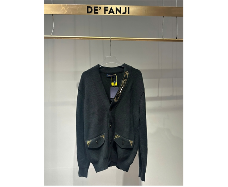 CARDIGAN LV SLOGAN – BLACK