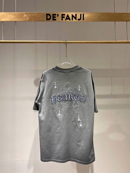 T-SHIRT CHROME THÊU SLOGAN – GRAY