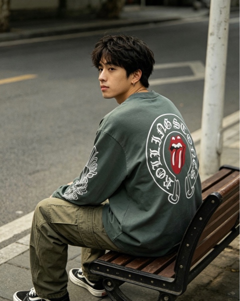 LONG TEE CHROME RL – SMOKE