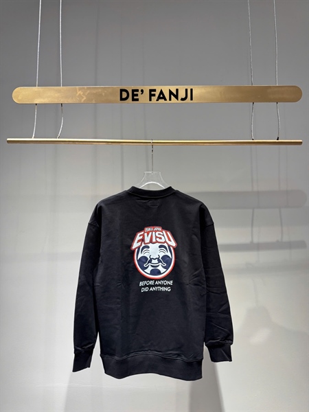 ÁO NỈ EVISU SMILE – BLACK