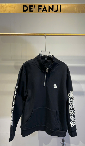 ÁO NỈ CHROME ZIP – BLACK